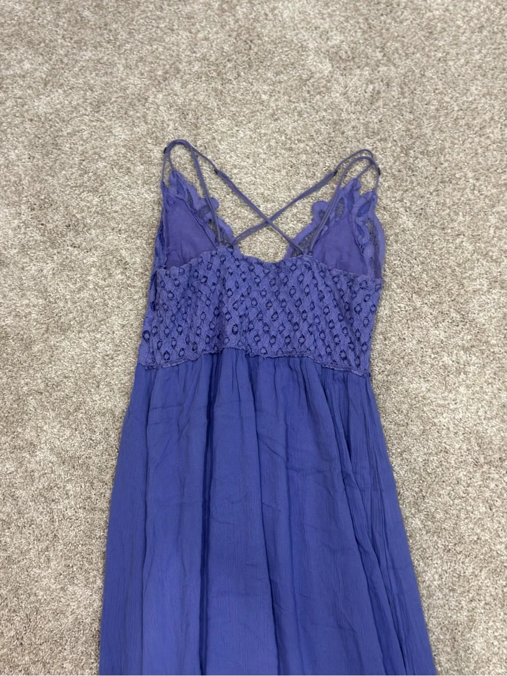 Free People Violet Purple Lace Bodice Spaghetti Strap Maxi Dress